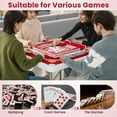 thumbnail image 2 of Yardi Yarda 35 Inch 4 Player Game Card Folding Mahjong Table with Cup Holders, Red, 2 of 10
