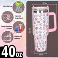 thumbnail image 7 of 40oz Love Heart stainless steel Tumbler with Handle, Straw and Lid -For Women, Girlfriends, Besties, Wives and Lovers Gift, 7 of 7