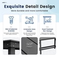 thumbnail image 5 of FUNDAZE HDPE Outdoor Bar Height Table, Oversized Rectangle Patio Table with Umbrella Hole & Footrest, Weather Resistant Tall Side Table for Garden, Poolside, Balcony, Gray, 5 of 8