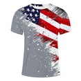 thumbnail image 4 of Zylanna Men's T-Shirts Tee, America Flag Print Short Sleeve Summer Crew Neck Fashion Tops for Mens Multicolor, 4 of 5