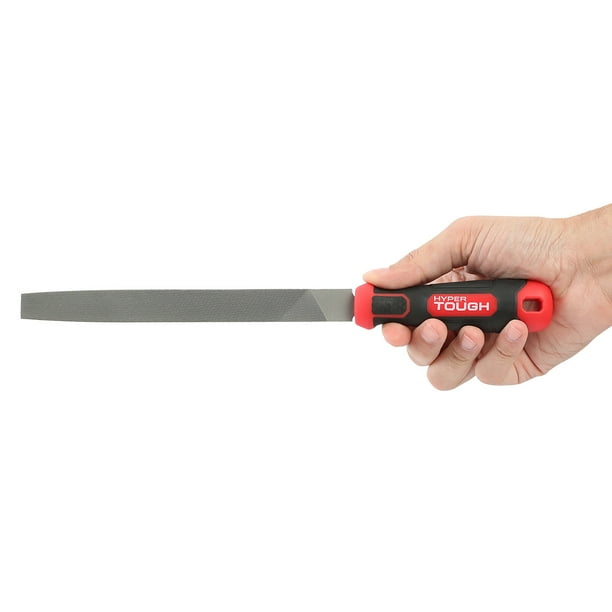 Hyper Tough 8-Inch Steel Mill Bastard File with Ergonomic Soft