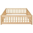 thumbnail image 4 of Miniyam Full Size Toddler Floor Bed with Safety Guardrails, Natural, 4 of 7