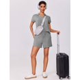 thumbnail image 6 of Pinspark Womens Two Piece Outfits Summer Sweatsuit V-Neck Polo Top Sweat Shorts with Drawstring Pullover Lounge Sets Casual Travel Outfits, 6 of 6