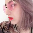 thumbnail image 2 of Gafas de sol de Metal con forma de corazón para mujer, lentes de Amor sin montura, diseñador de marca, a la moda, UV400, 2 of 5