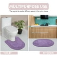 thumbnail image 6 of Home Weavers Double Ruffle Collection 100% Cotton Non-Slip Bathroom Rug Set Machine Washable Bath Rug-21"x34", Bathroom Rug- 24"x40", Purple Color 2 Piece Bath Rug set, 6 of 9