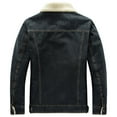 thumbnail image 2 of HOW'ON Men's Thicken Warm Sherpa Lined Denim Jacket Casual Button Jean Trucker Jackets Coat Black L, 2 of 7