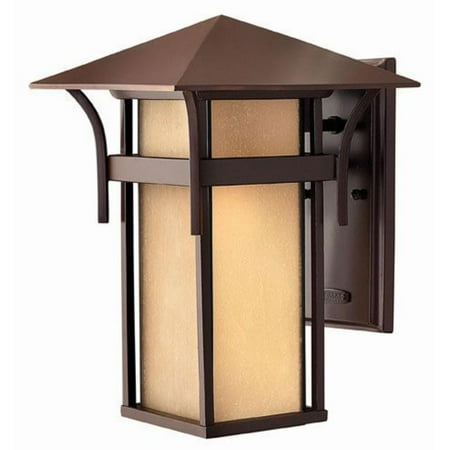 

1 Light Medium Outdoor Wall Lantern in Transitional-Craftsman-Coastal Style 9 inches Wide By 13.5 inches High-Anchor Bronze Finish-Led Lamping