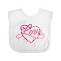 Inktastic Love in Red and Pink with Heart Boys or Girls Baby Bib