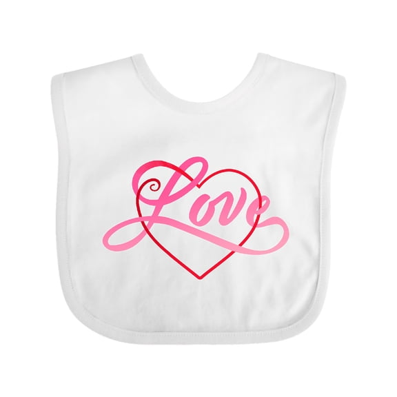 Inktastic Love in Red and Pink with Heart Boys or Girls Baby Bib