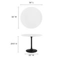 thumbnail image 6 of Modway Lippa 36" Round Lacquered MDF Wood Dining Table in Black/White, 6 of 7