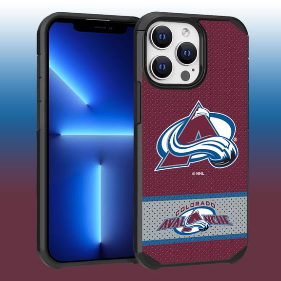 Apple iPhone 13 Pro Max - NHL Licensed Colorado Avalance Team Logo on Jersey Textured Dual Layer Case