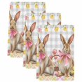 thumbnail image 2 of Easter Bunny Eggs Kitchen Towels Set of 3, Spring Tulips Rustic Rabbits Grey Plaid Absorbent Dish Towels for Kitchen, Microfiber Hand Towel, Quick Drying Tea Towel for Cleaning Decorative Dishcloths, 2 of 7