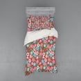 thumbnail image 2 of Ambesonne Floral Bedding Set 4 Pcs, Flower Petals Florets, Queen, Pink Brown and Teal, 2 of 3