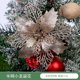thumbnail image 1 of Flores navideñas de Pascua con purpurina para árbol de Navidad, decoraciones artificiales de flores navideñas, adornos florales, 1 of 4