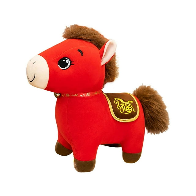 Peluche de caballo, muñeco suave, adorno de Año Nuevo Chino 2026 para niños 20 centímetros