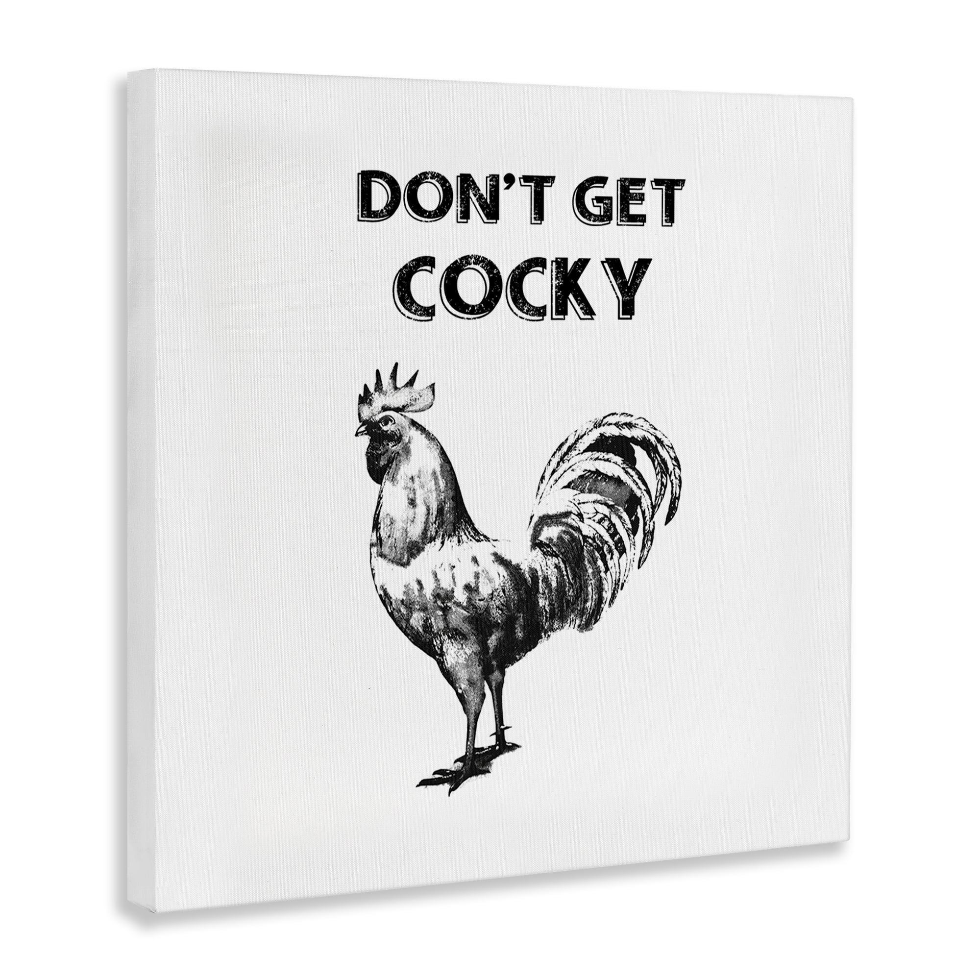 Stupell Industries Sassy Don't Get Cocky Animals Painting Wrapped Canvas Art Print Wall Art, 24 x 24