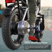 Vivi Electric Bike 16 x 3.0 Fat Tire Electric Bike 48V 350W Adult Folding Electric Cruiser Bike Step-Through Electric Bike 19.8MPH Commuter Electric Bike, UL2849 Certified