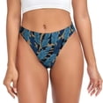 thumbnail image 1 of Balery Blue Leaves A Tangas de Algodón para Mujer con Estampado – Ropa Interior Sexy, Transpirable, G-string-Large, 1 of 6