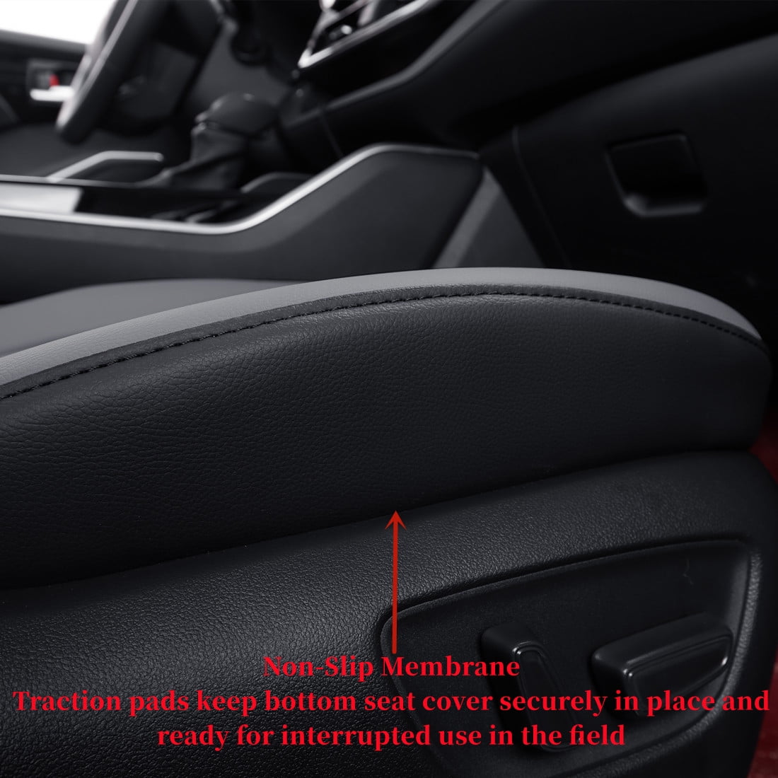 coverdream Custom Fit Camry Car Seat Covers for Toyota Camry Hybrid 2012 2013 2014 2015 2016 2017 - Leatherette (Black/Gray,Full Set)