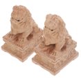thumbnail image 4 of HOMEMAXS Khaki Wood Lion Statue Decor for DIY Use Unique Lifelike Tabletop Ornament Small Size, 4 of 7
