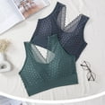thumbnail image 5 of Bigersell Pullover Bras Women Mesh Lace V-Neck Bra Ladies Push up Bra No Underwire Padded Bralette Wireless Sports Bras for Women Pull On Closure Soft Bra Style-D34, Green One Size, 5 of 8