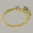 thumbnail image 4 of LBG British Made 9k Yellow Gold ring with Natural Tanzanite & Opal Womens band Ring - 33 size options - Size 11, 4 of 7