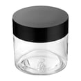 thumbnail image 3 of Chef 101 2 oz Round Clear Plastic Candy and Snack Jar - with Black Plastic Lid - 2" x 2" x 1 3/4" - 100 count box, 3 of 10