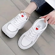Lightweight And Stylish Sneakers for Women, Perfect for Spring And Autumn, Featuring Soft Soles And a Trendy Heart Pattern, Ideal for Female Students And Outdoor Activities., Women Shoes