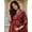 Maroon, variant on Anouk Women Printed Regular Mirror Work Pure Cotton Kurta with Palazzos & With Dupatta - Indian Ethnic Traditional Wear Kurta Set