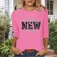 thumbnail image 5 of TaTaai 3/4 Sleeve Round Neck Printed Top, Women's Loose Casual Blouse, Versatile Cool Design, Suitable for Home Daily Casual Outfits Gift, 5 of 6