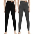 thumbnail image 3 of Elegant Choise 2 Packs Fleece Lined Leggings for Women Plus Size Tights, S, 3 of 11
