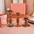 thumbnail image 3 of LOLIPPYY 3pcs Taper Candle Holder: Antique Decorative Candle Stand Candlestick Holder for Wedding Dinning Party Table Centerpiece Brown, 3 of 7