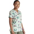 thumbnail image 4 of Tooniforms Scrubs Top For Women V-Neck Print TF738, 4 of 7