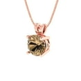 thumbnail image 2 of Clara Pucci 18K Rose Solid Hypoallergenic Gold 1Ct Champagne Round Brilliant Cut Solitaire Designer Necklace Pendant For April, 2 of 7