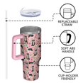 thumbnail image 4 of OBREWU Pink Border Collie Dog and Flower Floral Tumbler with Handle and Lid,Pink Border Collie Dog and Flower Floral 40oz Double Wall Vacuum Insulated Tumbler,Cups Gift for Women and Men, 4 of 7