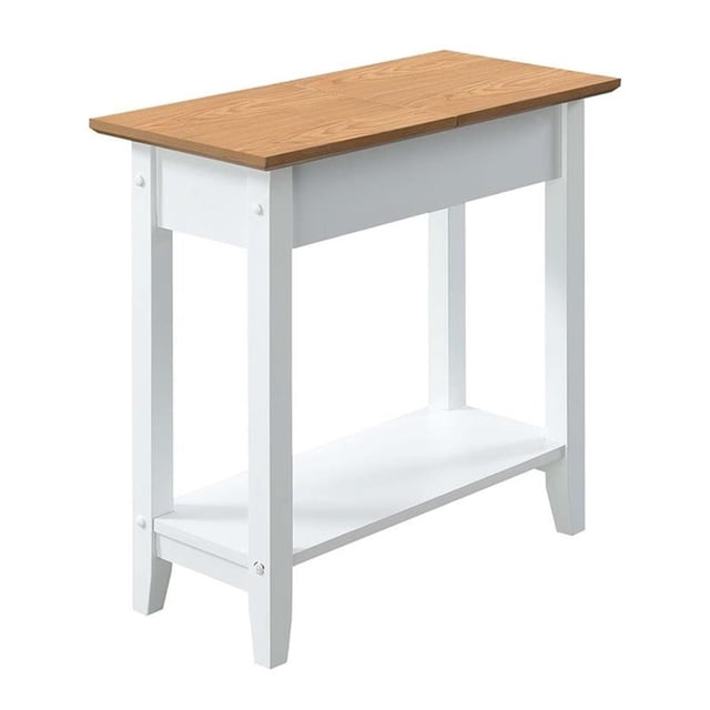 Table d'Appoint à Dessus Rabattable American Heritage Finition Bois Blanc avec Dessus en Bois Vanille