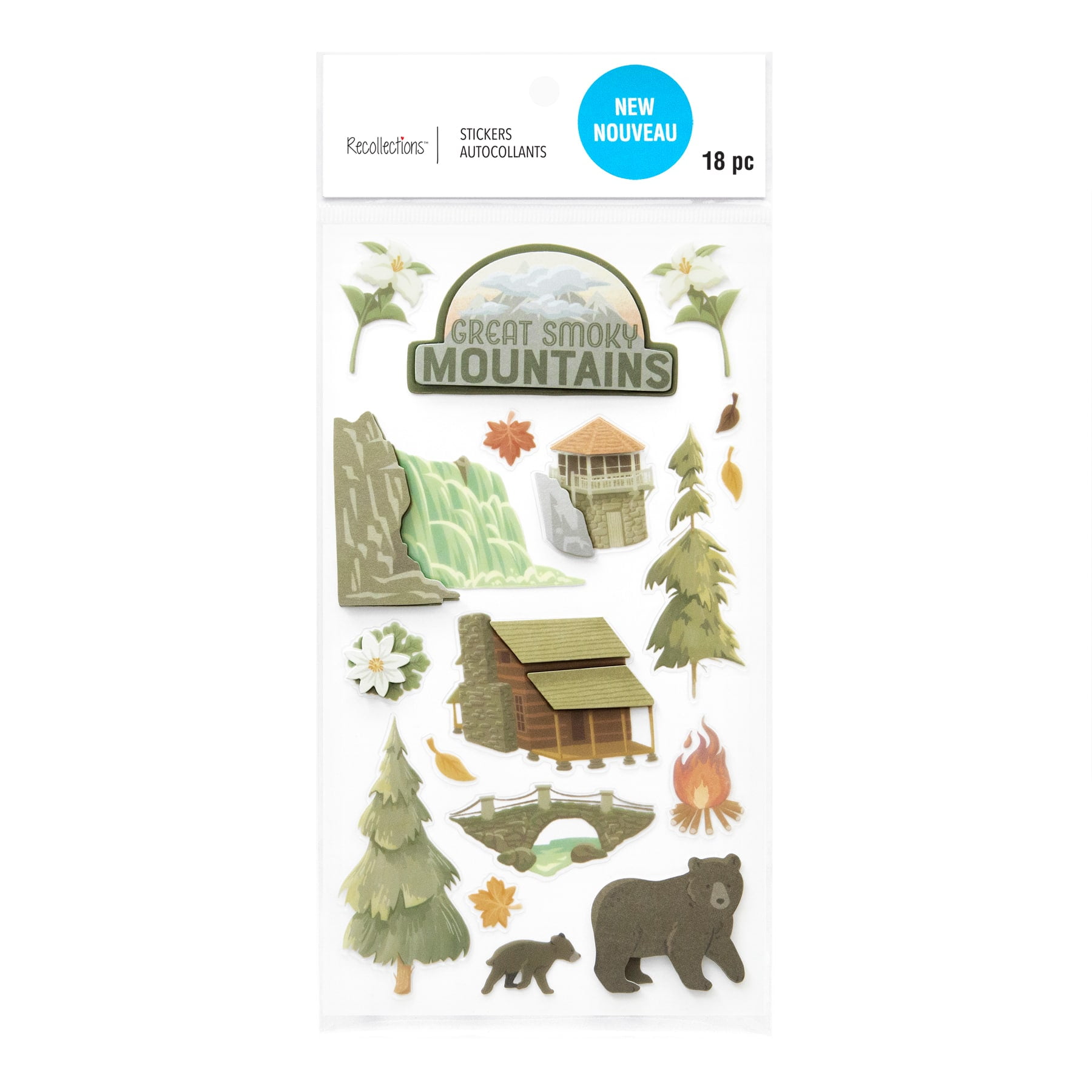 Recollections Smoky Mountain Dimensional Stickers, 12 Pack
