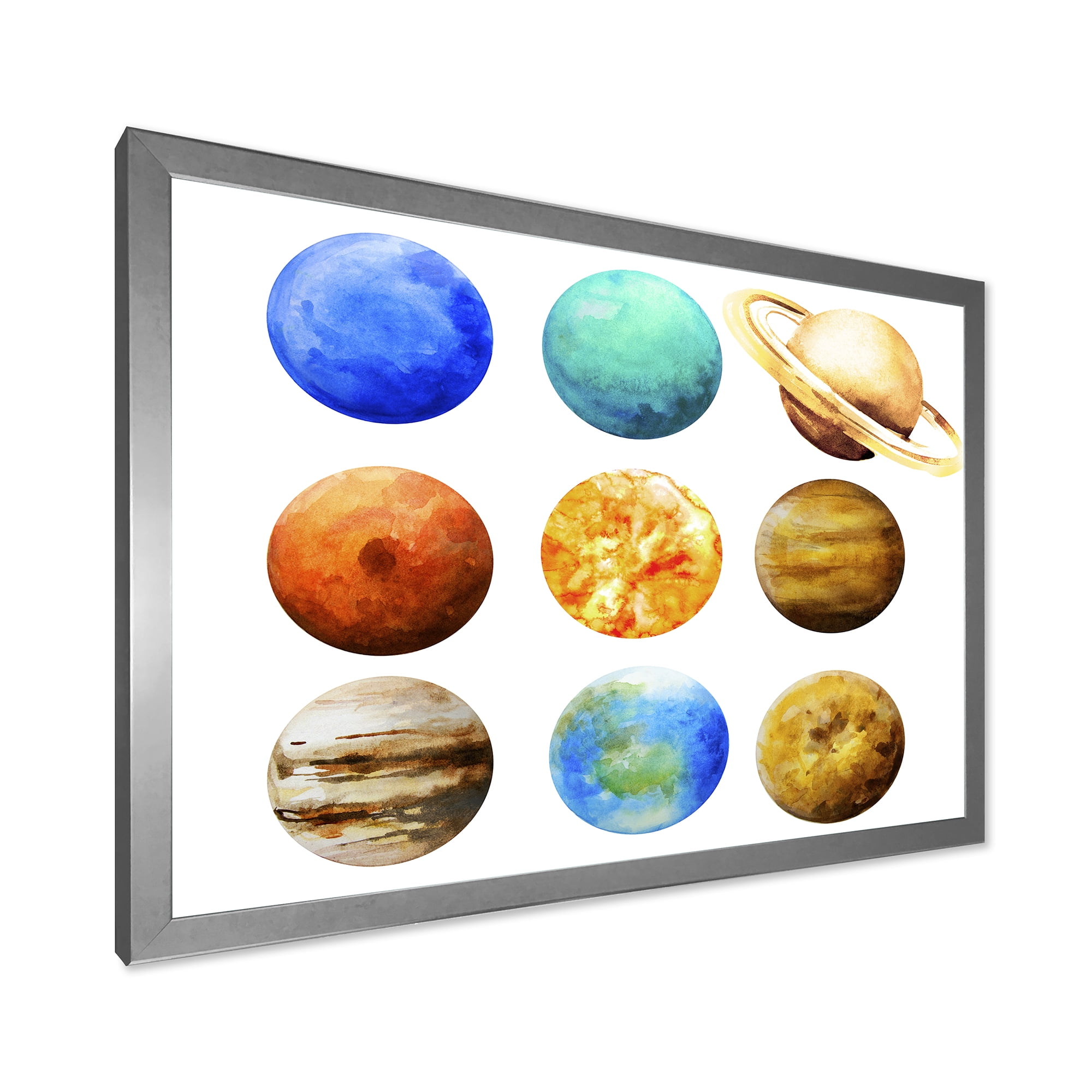 Designart 'Different Planets In Orbit' Modern Framed Art Print