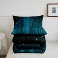 thumbnail image 2 of Erosebridal Teal and Black Comforter Set Twin Ombre Glitter Bedding Set for Teen Room Decor,Abstract Striped Comforter Lightweight 2Pcs, 2 of 6