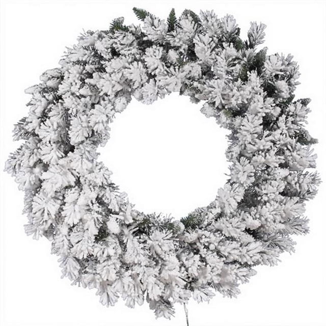 Vickerman A128242 42 in. Flocked Snow Ridge Wreath 160T