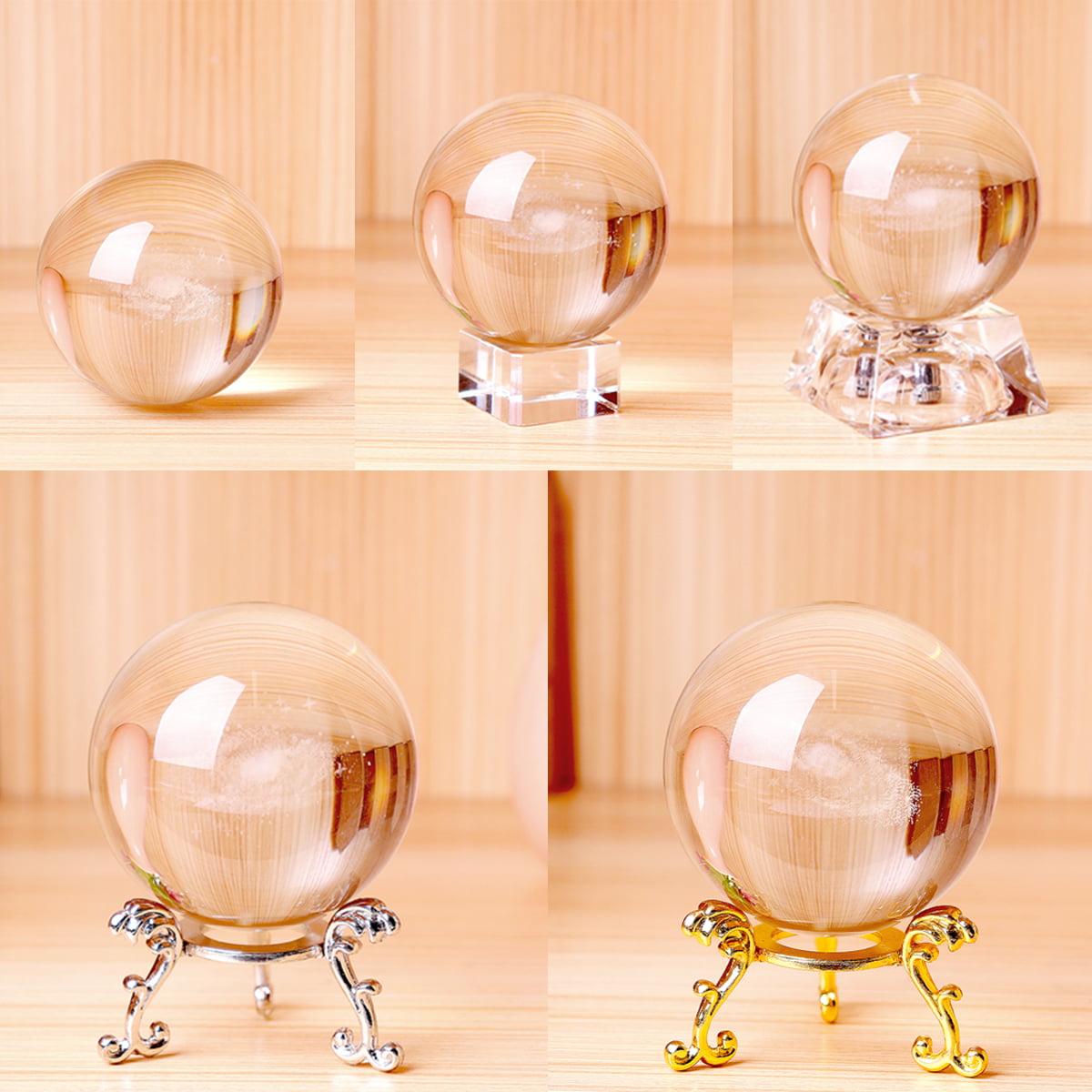 60mm 3D Galaxy Crystal Ball Sphere Ornament Globe Glass Home Decor Gift 