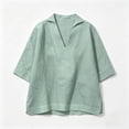 thumbnail image 5 of Asgosdo Summer Tops for Women Plus Size V Neck Half Sleeve Blouses Casual Soft Loose Fit Shirts, 5 of 6