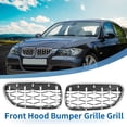 thumbnail image 2 of No.51137254967/51137254968 Front Hood Bumper Grille Grill for BMW 3 Series Left Right 1 Pair Silver Tone, 2 of 6