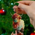 thumbnail image 1 of Cattle Christmas Tree Hanging Ornament Colorful Acrylic Festive Holiday Decorations For Your Home, 1 of 5