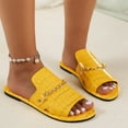 thumbnail image 2 of VEKDONE Comfortable Sandals for Women Women's Fashion Casual Spring And Summer New Beach Metal Chain Round Toe Open Toe Flat Slippers, 2 of 9