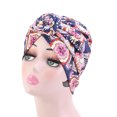 thumbnail image 2 of Bohemian Styles Turbantes para mujer Diseño elástico Headwrap Pre-Tied Cap Skullcap plisado Sombreros de moda Swirly Headcover fantasía azul oscuro Inevent AP008212-10, 2 of 4