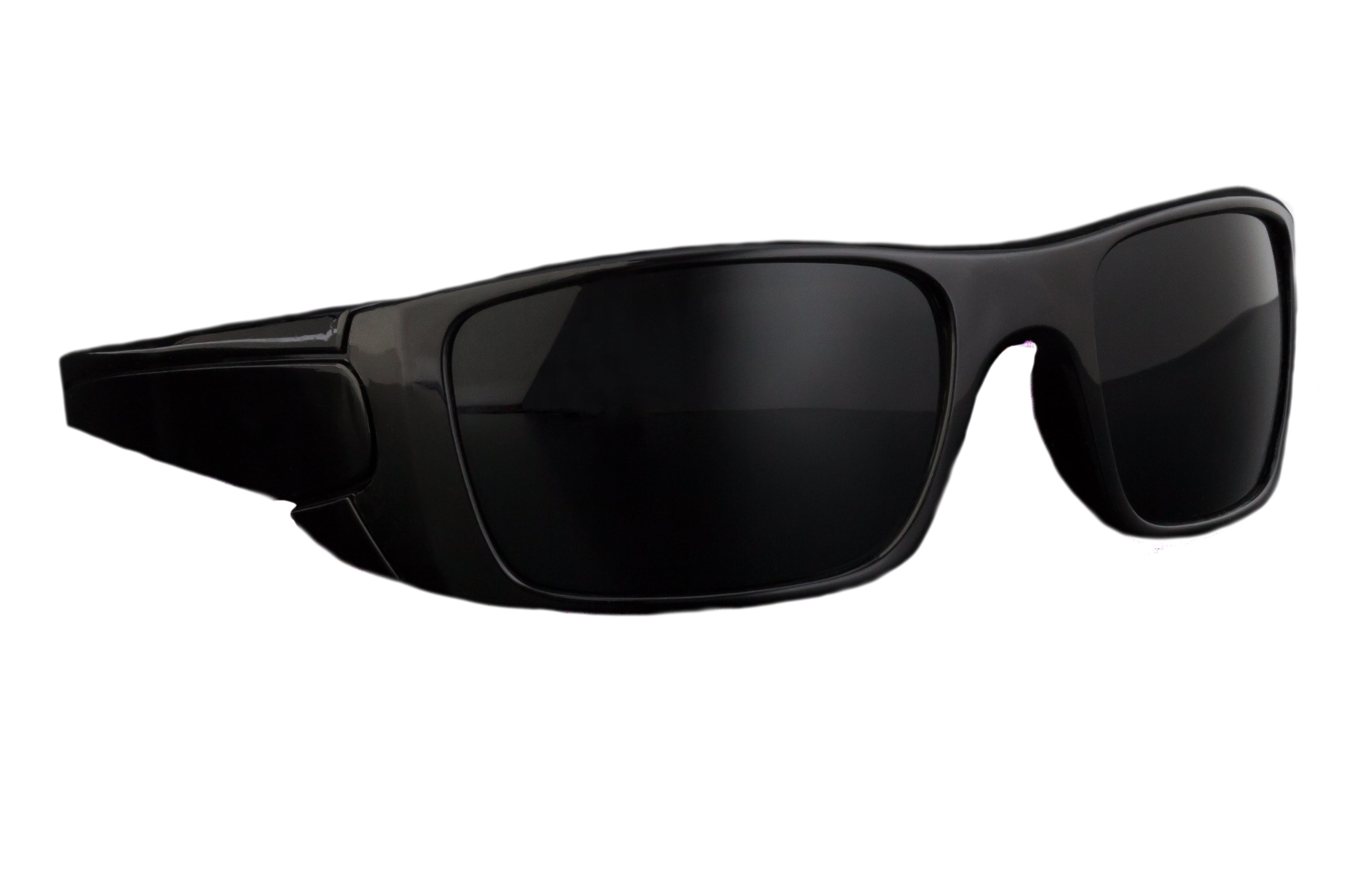 Men's Premium Wrap Driving Sport Sunglasses, Gloss Black Frame, Black