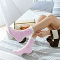 thumbnail image 3 of 3PCS Women Autumn Winter Cute Solid Color Coral Fleece Socks Warm Socks, 3 of 9