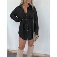 thumbnail image 3 of Diconna Combinaison Femme, Chemise à Manches Longues Col Rabattu Boutonnée Justaucorps Mode Urbaine, 3 of 9
