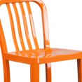 thumbnail image 3 of Commercial Grade 2 Pack 30" High Orange Metal Indoor-Outdoor Barstool with Vertical Slat Back, 3 of 9